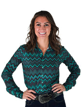 Load the image into the gallery, Cowgirl Tuff | Chemise Pullover | Chevron Print Stretch Jersey
