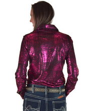 Charger l&#39;image dans la galerie, Cowgirl Tuff | Chemise Pullover | Foil And Black Shimmer Stretch
