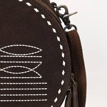 Load the image into the gallery, Sacoche Ronde | Suede Round Canteen Boho Western
