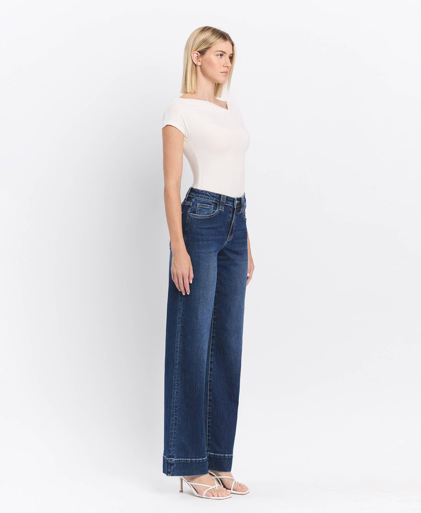 Vervet | High Dark Wide Trouser Hem