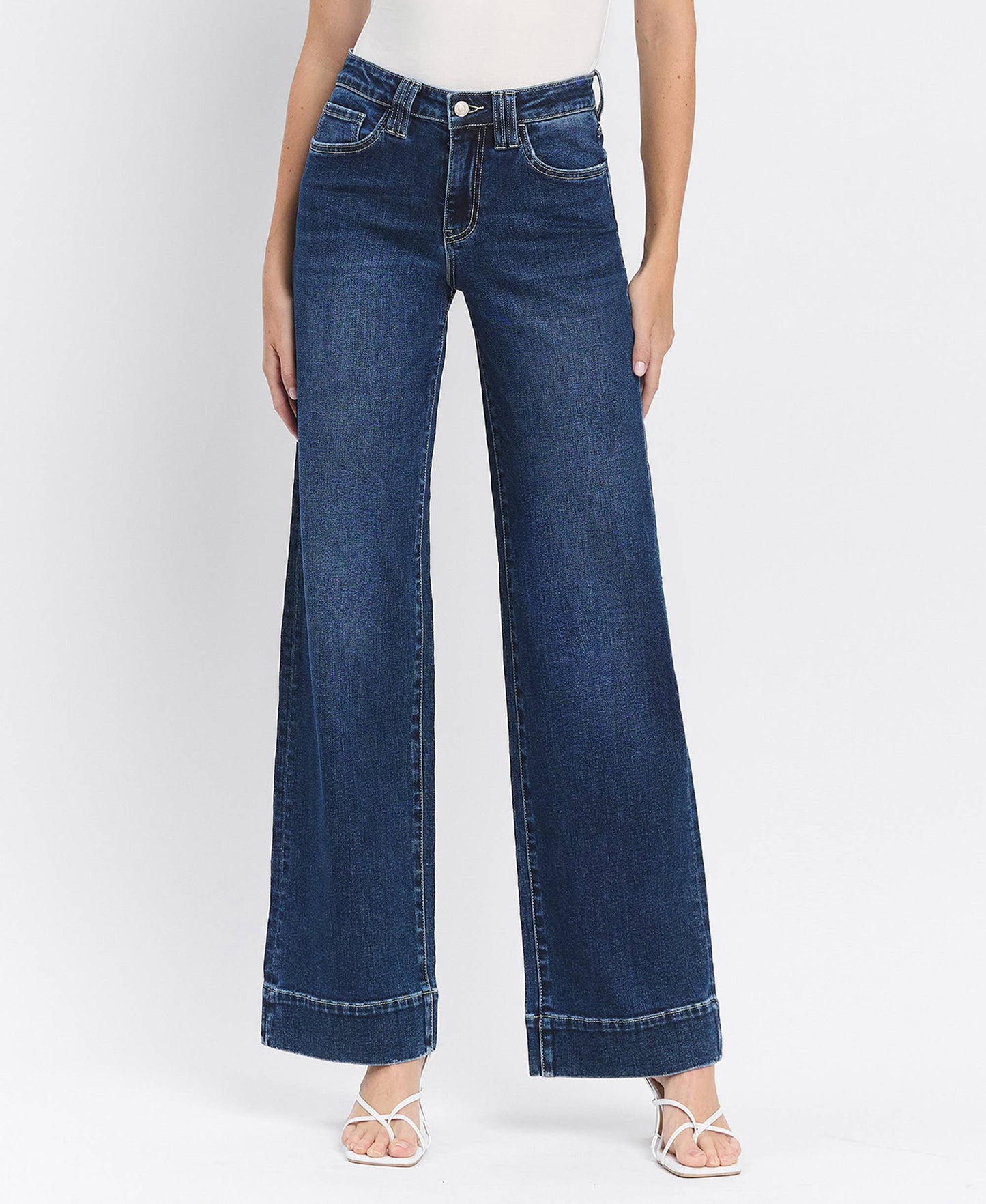 Vervet | High Dark Wide Trouser Hem