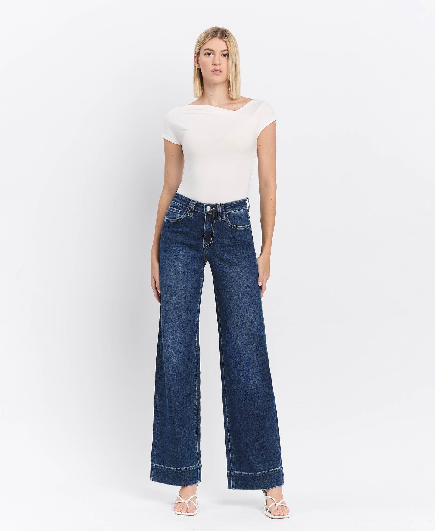 Vervet | High Dark Wide Trouser Hem