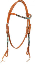 Charger l&#39;image dans la galerie, Bride à Frontal | Croix Navajo Or &amp; Turquoise
