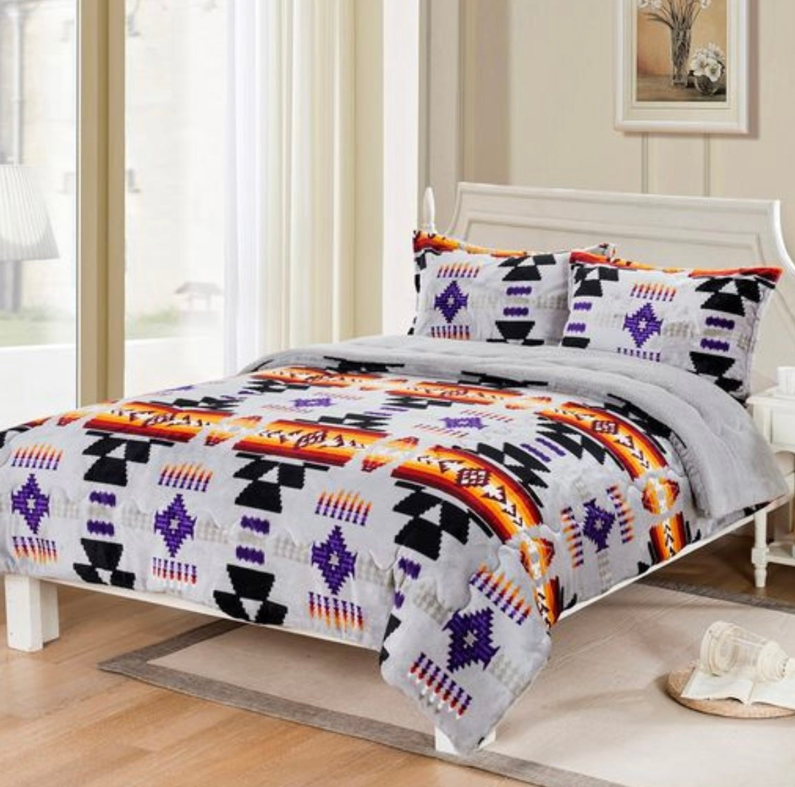 Ensemble de Lit | Gris Aztec (Twin & King)