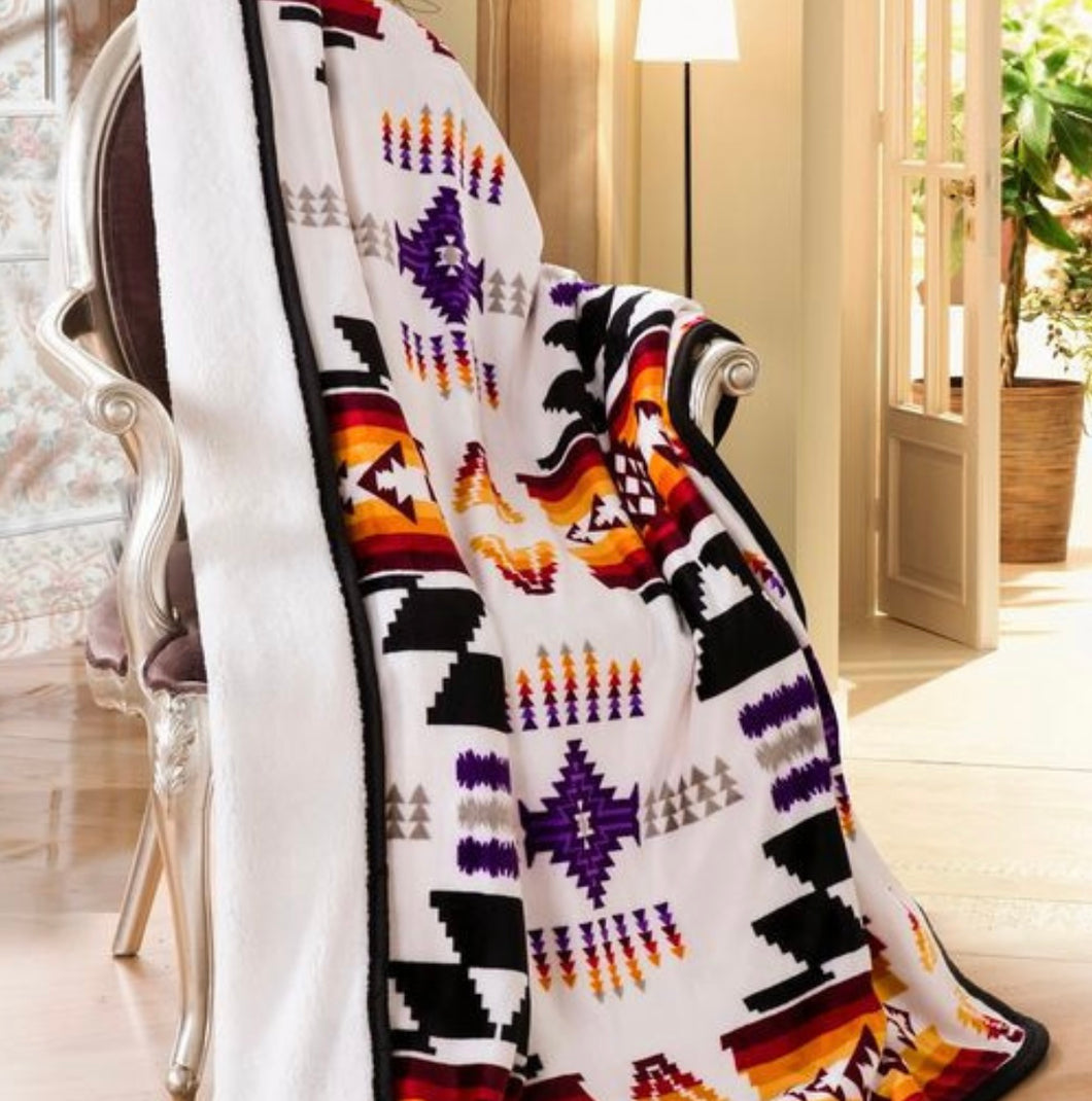 Fleece Throw | White Southwest