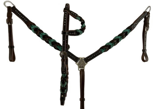 Ensemble | Tressé Léopard Turquoise