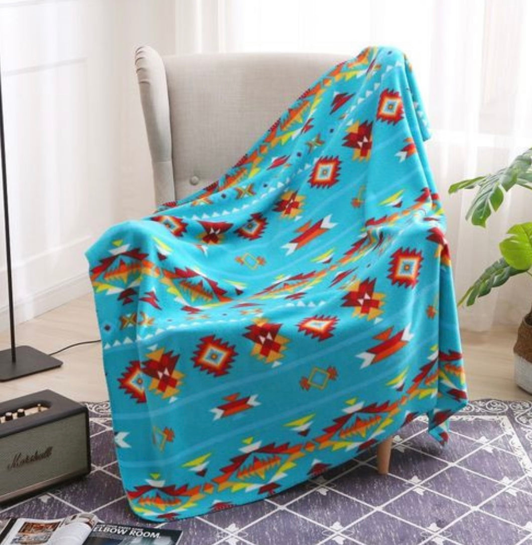 Fleece Throw | Turquoise 7 Lakes