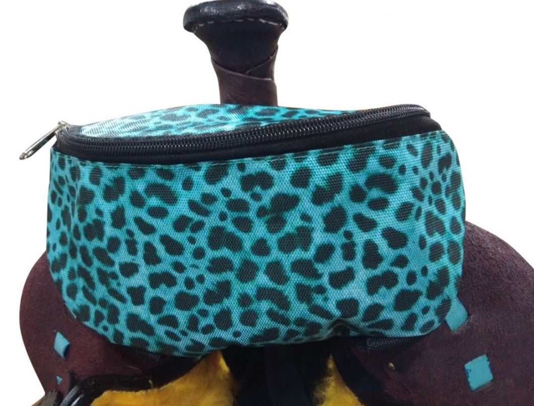 Saddle Pouch | Blue Cheetah