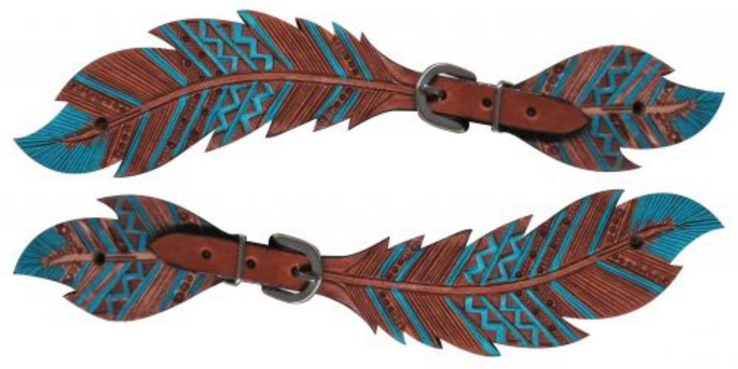 Spur Strap | Teal Feathers