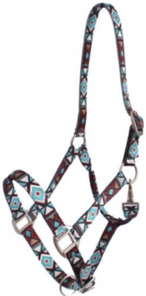 Halter | Turquoise & Burgundy Geometric