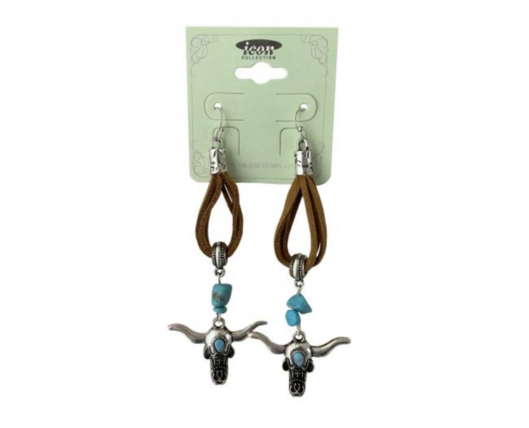 Earrings | Longhorn Skull