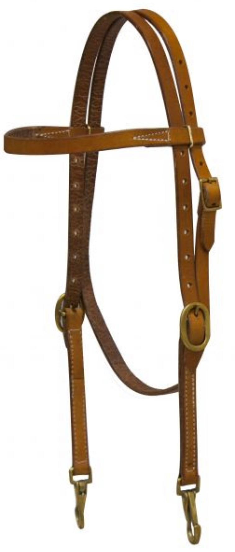 Headstall | Browband | Plain Leather with Snaps
