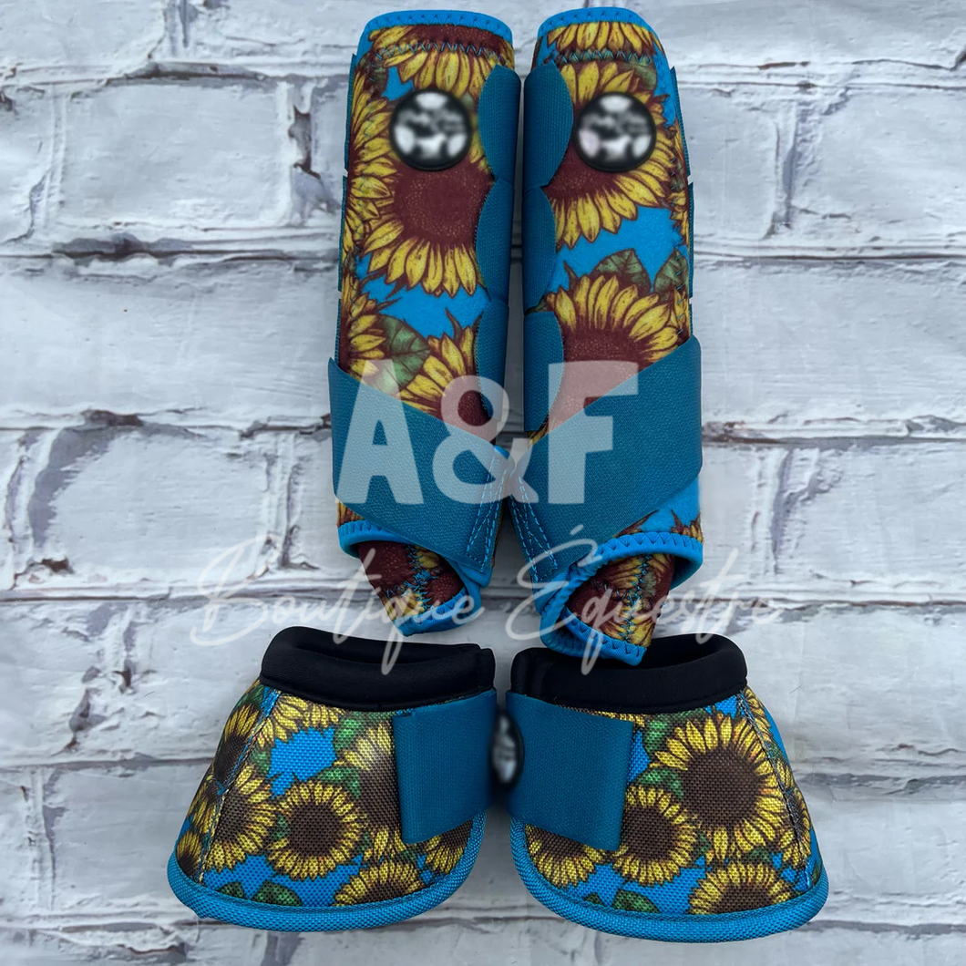 Boots and Bells | Teal Sunflowers
