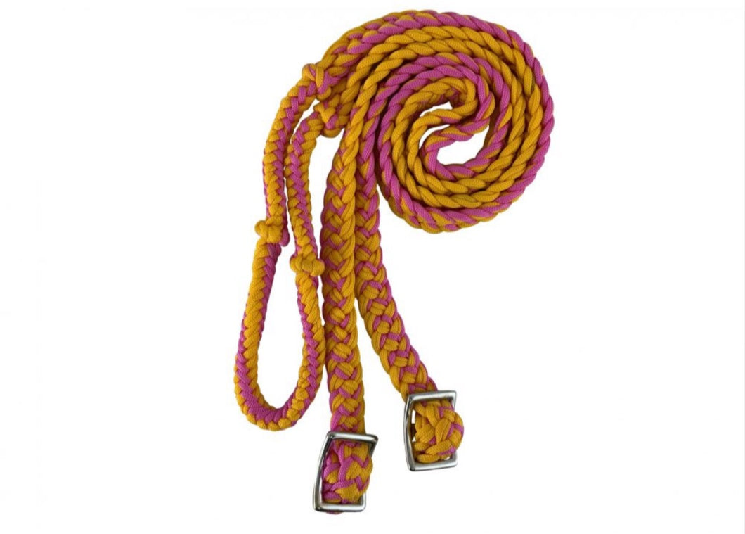 Barrel Reins | Pink and Yellow