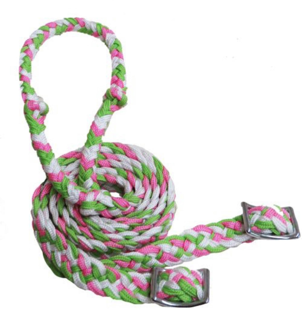 Barrel Reins | Pink, Green and White