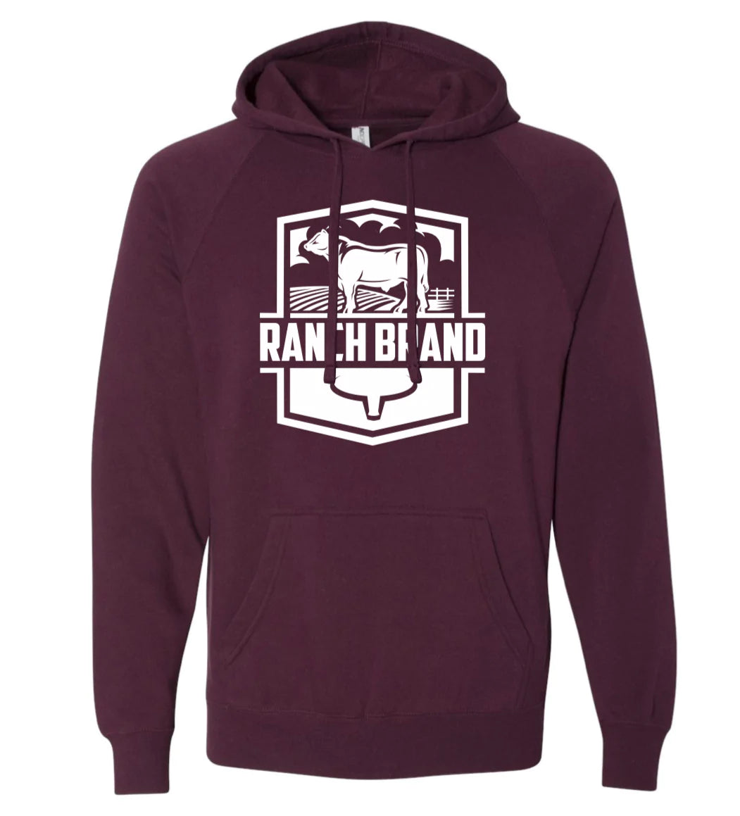 Ranch Brand | Hoodie | Cow Burgundy