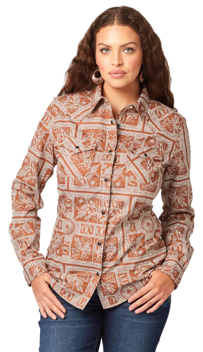 Wrangler | Shirt | Rust Horseshoes