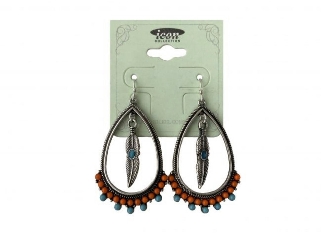 Earrings | Teardrop and Feathers