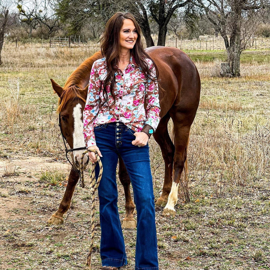 Ritzy | Shirt | Brown Floral