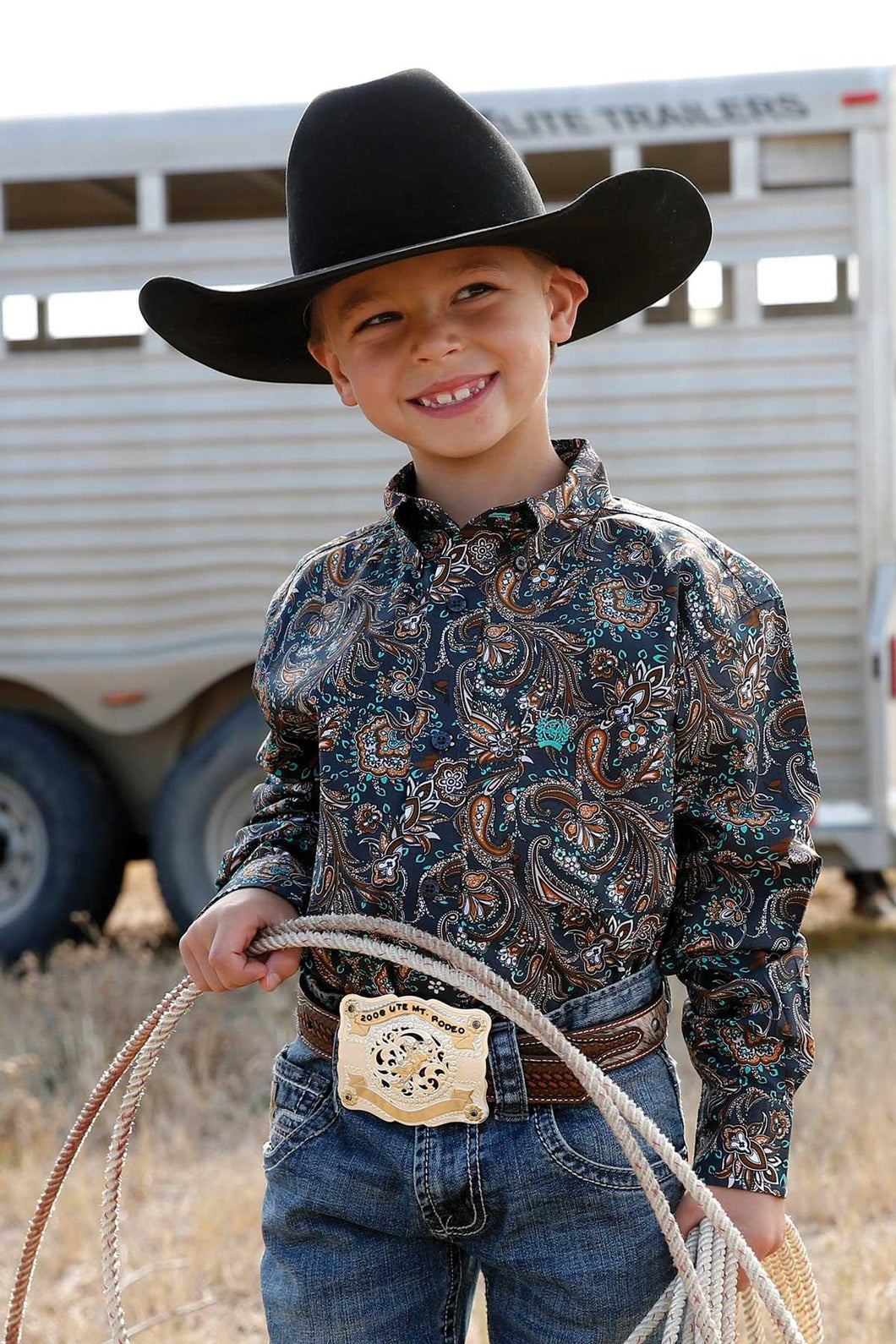 Cinch | Shirt | Teal Paisley