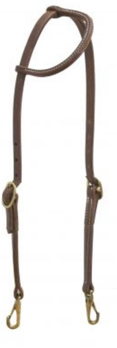 Headstall | One Ear | Plain Leather with Snaps