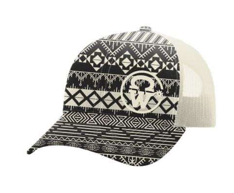 Crowellz | Casquette Ponytail | Aztec Noir & Blanc