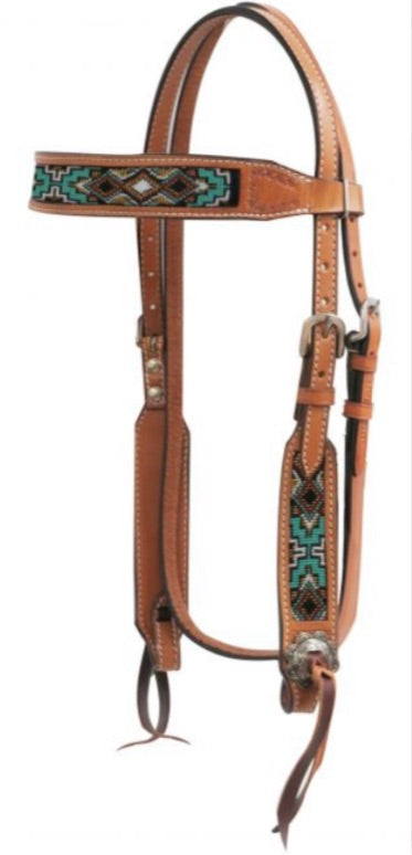 Headstall | Browband | Turquoise Aztec