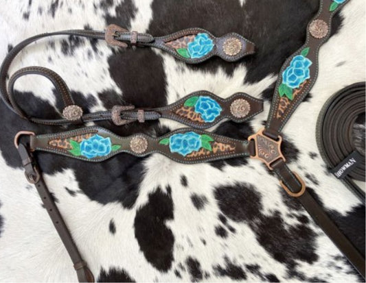 Ensemble | Fleurs Bleues et Léopard