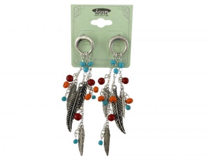 Earrings | Feathers and Bead Charms